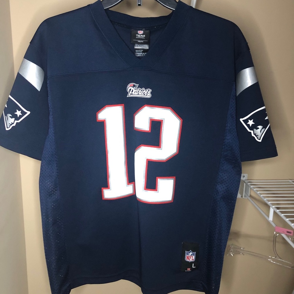 tom brady patriots NFL Apperal Youth Size L jersey